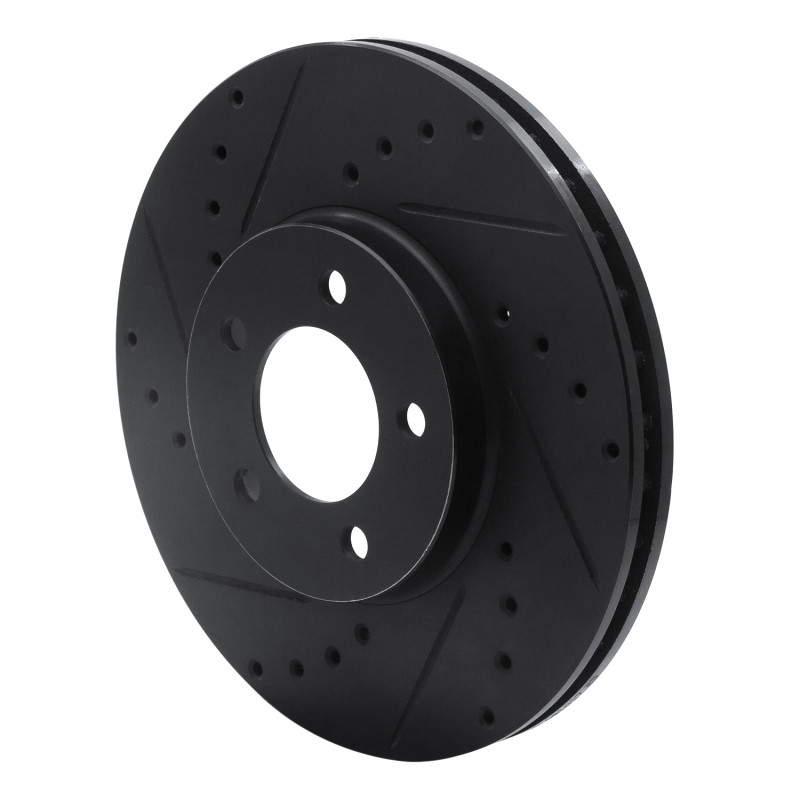 Ford Thunderbird Brake Rotor (1) - Front Left - R1 Concepts - Drilled & Slotted - Black - `93-`07